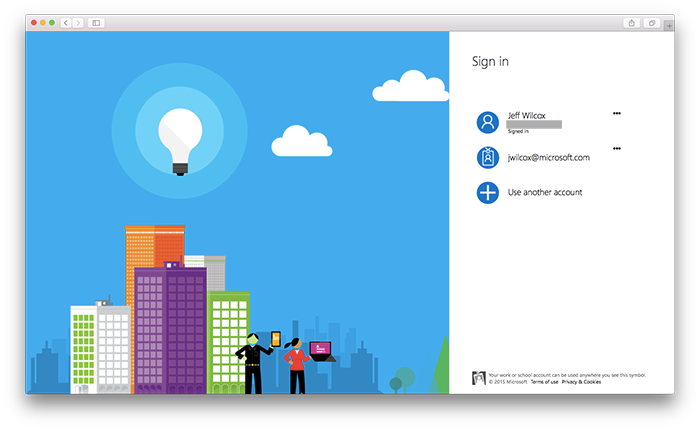 Azure Active Directory sign in lets users authenticate with their corporate identity.